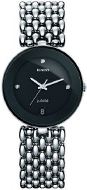 שעון לגבר לאישה יוקרתי ראדו RADO R48792723 כסוף לוח שחור יהלומים
