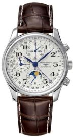 שעון לגבר יוקרתי לונג'ין LONGINES L2.773.4.78.3 כסוף לוח לבן רצועה חומה
