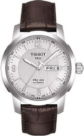שעון לגבר טיסו TISSOT T0144301603700 לוח לבן רצועה חומה