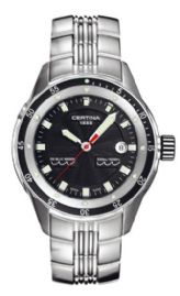 שען לגבר סרטינה CERTINA C007.410.11.051.00 כסוף לוח שחור