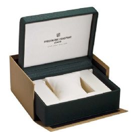 שעון לגבר יוקרתי פרדריק קונסטנט FREDERIQUE CONSTANT FC-315MS4C26 כסוף מלבני לוח לבן רצועה שחורה