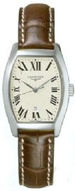 שעון לאישה יוקרתי לונג'ין LONGINES L2.155.4.71.5 כסוף לוח לבן רצועה חומה