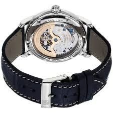 שעון לגבר יוקרתי פרדריק קונסטנט FREDERIQUE CONSTANT FC-718MC4H6 כסוף לוח לבן רצועה שחורה