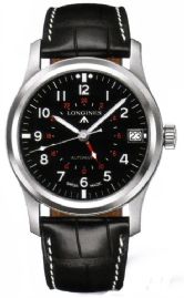 שעון לגבר יוקרתי לונגין LONGINES L2.831.4.53.2 כסוף לוח שחור רצועה שחורה