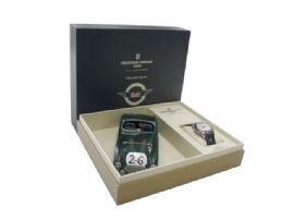 שעון לגבר יוקרתי פרדריק קונסטנט FREDERIQUE CONSTANT FC-303HV5B6 כסוף לוח לבן רצועה חומה