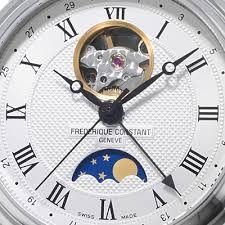 שעון לגבר יוקרתי פרדריק קונסטנט FREDERIQUE CONSTANT FC-335MC4P6 כסוף לוח לבן רצועה שחורה