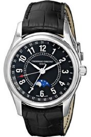 שעון לגבר יוקרתי פרדריק קונסטנט FREDERIQUE CONSTANT FC-330B6B6 כסוף לוח שחור רצועה שחורה