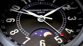 שעון לגבר יוקרתי פרדריק קונסטנט FREDERIQUE CONSTANT FC-330B6B6 כסוף לוח שחור רצועה שחורה