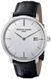 שעון לגבר יוקרתי פרדריק קונסטנט FREDERIQUE CONSTANT FC-306S4S6 כסוף לוח לבן רצועה שחורה