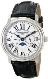 שעון לגבר יוקרתי פרדריק קונסטנט FREDERIQUE CONSTANT FC-270M4P6 כסוף לוח לבן רצועה שחורה