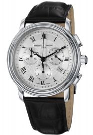 שעון לגבר יוקרתי פרדריק קונסטנט FREDERIQUE CONSTANT FC-292MC4P6 כסוף לוח לבן רצועה שחורה