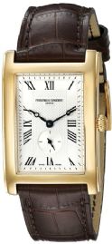 שעון לאישה יוקרתי פרדריק קונסטנט FREDERIQUE CONSTANT FC-235MC25 מוזהב מלבני לוח לבן רצועה חומה
