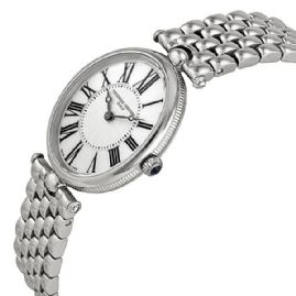 שעון לאישה יוקרתי פרדריק קונסטנט FREDERIQUE CONSTANT FC-200MPW2V6B כסוף אובלי לוח לבן