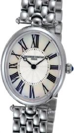 שעון לאישה יוקרתי פרדריק קונסטנט FREDERIQUE CONSTANT FC-200MPW2V6B כסוף אובלי לוח לבן