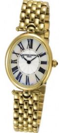 שעון לאישה יוקרתי פרדריק קונסטנט FREDERIQUE CONSTANT FC-200MPW2V5B מוזהב אובלי לוח לבן