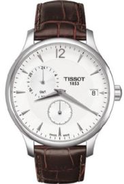 שעון לגבר טיסו TISSOT 0636391603700 כסוף לוח לבן רצועה חומה