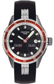 שעון לגבר סרטינה CERTINA C007.410.17.051.00 כסוף לוח שחור רצועה שחורה