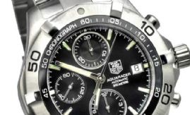 שעון לגבר יוקרתי טאג הייר-TAG HEUER CAF2110.BA0809 AQUARACER כסוף לוח שחור