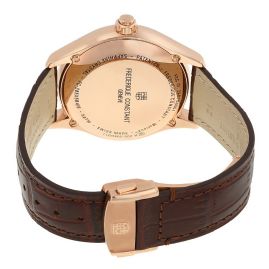 שעון לגבר יוקרתי פרדריק קונסטנט FREDERIQUE CONSTANT FC-285V5B4 מוזהב לוח לבן רצועה חומה