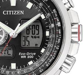 שעון לגבר סיטיזן CITIZEN JR3090-58L כסוף אנלוגי דיגיטלי לוח שחור