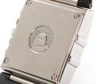שעון יד שניה לאישה יוקרתי OMEGA 1841.55.11 כסוף לוח שחור רצועה שחורה