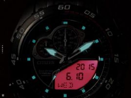 שעון לגבר סיטיזן CITIZEN JW0125-00E מושחר אנלוגי דיגיטלי לוח שחור רצועה שחורה