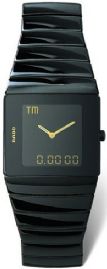 שעון לגבר יוקרתי ראדו RADO 193.0355.3.16 קרמי שחור מרובע אנלוגי דיגיטלי לוח שחור