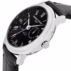 שעון לגבר יוקרתי פרדריק קונסטנט FREDERIQUE CONSTANT FC-270BR4P6 כסוף לוח שחור רצועה שחורה