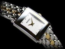 שעון לאישה יוקרתי ראדו RADO R20489123 כסוף מיזהב מלבני לוח אפור