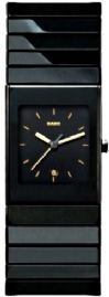 שעון לגבר לאישה יוקרתי ראדו RADO R21347252 קרמי שחור מלבני לוח שחור