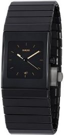 שעון לגבר לאישה יוקרתי ראדו RADO R21347252 קרמי שחור מלבני לוח שחור