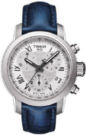 שעון לאישה טיסו TISSOT T0552171603300 כסוף לוח לבן רצועה כחולה