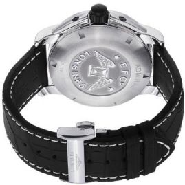 שעון לגבר יוקרתי לונג'ין LONGINES L3.668.4.56.2 כסוף לוח שחור רצועה שחורה