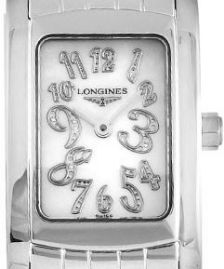 שעון לאישה יוקרתי לונגין LONGINES L5.155.4.97.6 כסוף מלבני יהלומים לוח צדף
