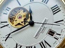שעון לגבר יוקרתי פרדריק קונסטנט FREDERIQUE CONSTANT FC-315M4P6 מוזהב לוח לבן רצועה חומה