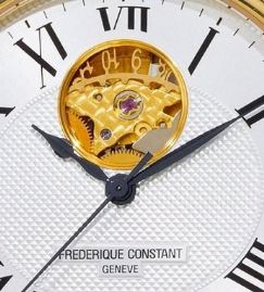 שעון לגבר יוקרתי פרדריק קונסטנט FREDERIQUE CONSTANT FC-315M4P6 מוזהב לוח לבן רצועה חומה