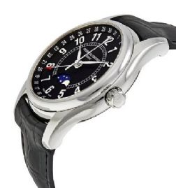 שעון לגבר יוקרתי פרדריק קונסטנט FREDERIQUE CONSTANT FC-330B6B6 כסוף לוח שחור רצועה שחורה