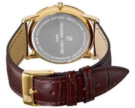 שעון לגבר יוקרתי פרדריק קונסטנט FREDERIQUE CONSTANT FC-245M5S5 מוזהב לוח לבן רצועה חומה