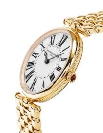 שעון לאישה יוקרתי פרדריק קונסטנט FREDERIQUE CONSTANT FC-200MPW2V5B מוזהב אובלי לוח לבן
