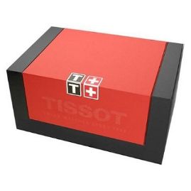 שעון לגבר טיסו TISSOT T60152113 כסוף מרובע לוח לבן רצועה שחורה