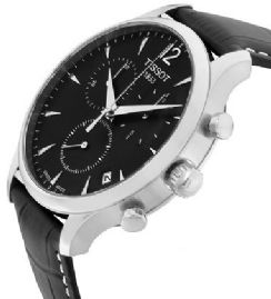 שעון לגבר טיסו TISSOT T0636171605700 כסוף לוח שחור רצועה שחורה