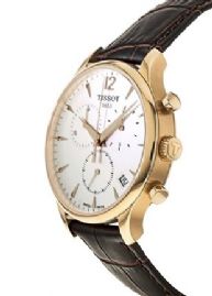 שעון לגבר טיסו - TISSOT T0636173603700 מוזהב לוח לבן רצועה חומה