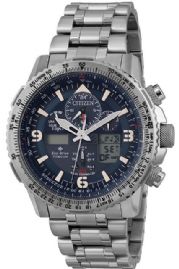שעון לגבר סיטיזן CITIZEN JY8100-80L טיטניום כסוף אנלוגי דיגיטלי לוח כחול