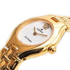 שעון לאישה אדוקס EDOX E21162 מוזהב לוח לבן