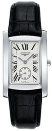שעון לגבר לאישה יוקרתי לונגין LONGINES L5.655.4.71.2 כסוף מלבני לוח לבן רצועה שחורה