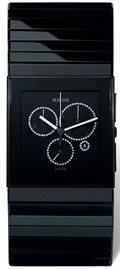 שעון לגבר יוקרתי ראדו RADO R21714702 קרמי שחור מלבני לוח שחור יהלומים