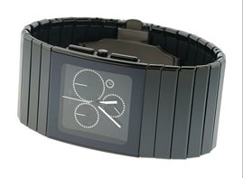 שעון לגבר יוקרתי ראדו RADO R21714702 קרמי שחור מלבני לוח שחור יהלומים