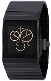שעון לגבר יוקרתי ראדו RADO R21714172 קרמי שחור מלבני לוח שחור