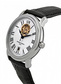 שעון לגבר יוקרתי פרדריק קונסטנט FREDERIQUE CONSTANT FC-315M4P6 מוזהב לוח לבן רצועה חומה