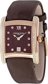 שעון לאישה יוקרתי פרדריק קונסטנט FREDERIQUE CONSTANT FC-220CHD2ECD4 מוזהב לוח חום רצועה חומה